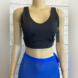 Avia Women Black Low Support Twisted Back Sports Bra NWT Size XL